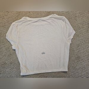 ALO Yoga White Ribbed Top